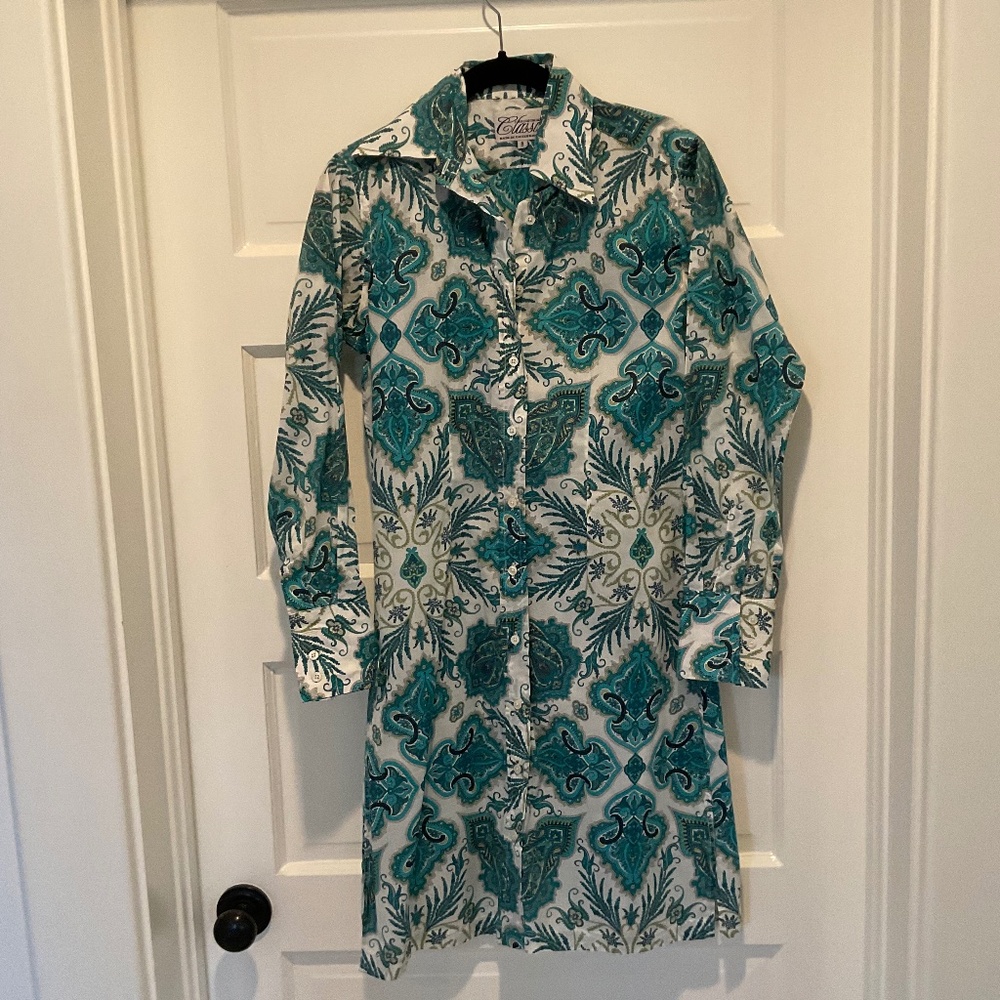 Paisley shirt dress—English Country Classics US size 4